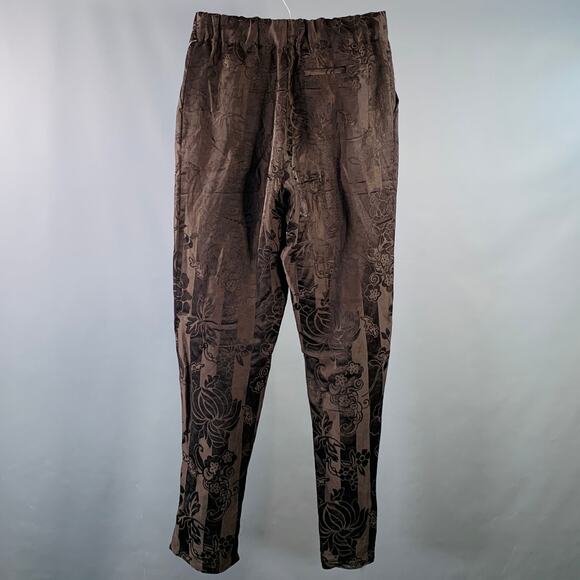 HAIDER ACKERMANN Size M Brown Jacquard Linen Silk Casual Pants - Picture 3 of 7